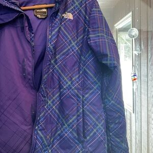 The North Face Purple and Blue Plaid Jacket
